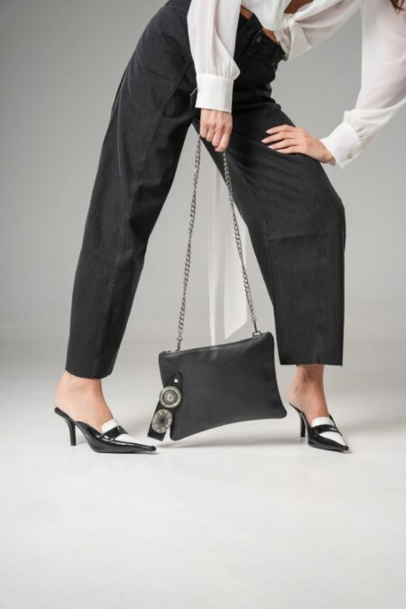 NARISSA STORM – Χειροποίητη Δερμάτινη Τσάντα Διπλής Χρήσης (Μαύρη)